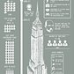 Empire State Building Infographic Screenprint in Steel Blue