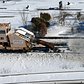 A Hurricane Jet Snow Blower clears a track in the Coney Island Yard. Photo: Marc A. Hermann / MTA New York City Transit