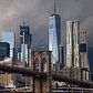 Brooklyn Bridge and Lower Manhattan Skyline, New York, New York