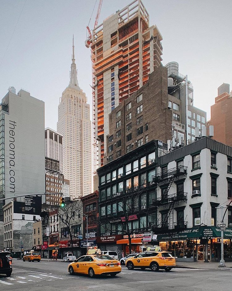 Empire State Building from 6th Avenue and 28th Street