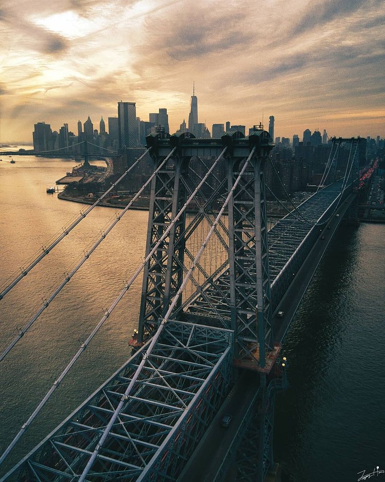 Sunset Over Williamsburg Bridge, New York
