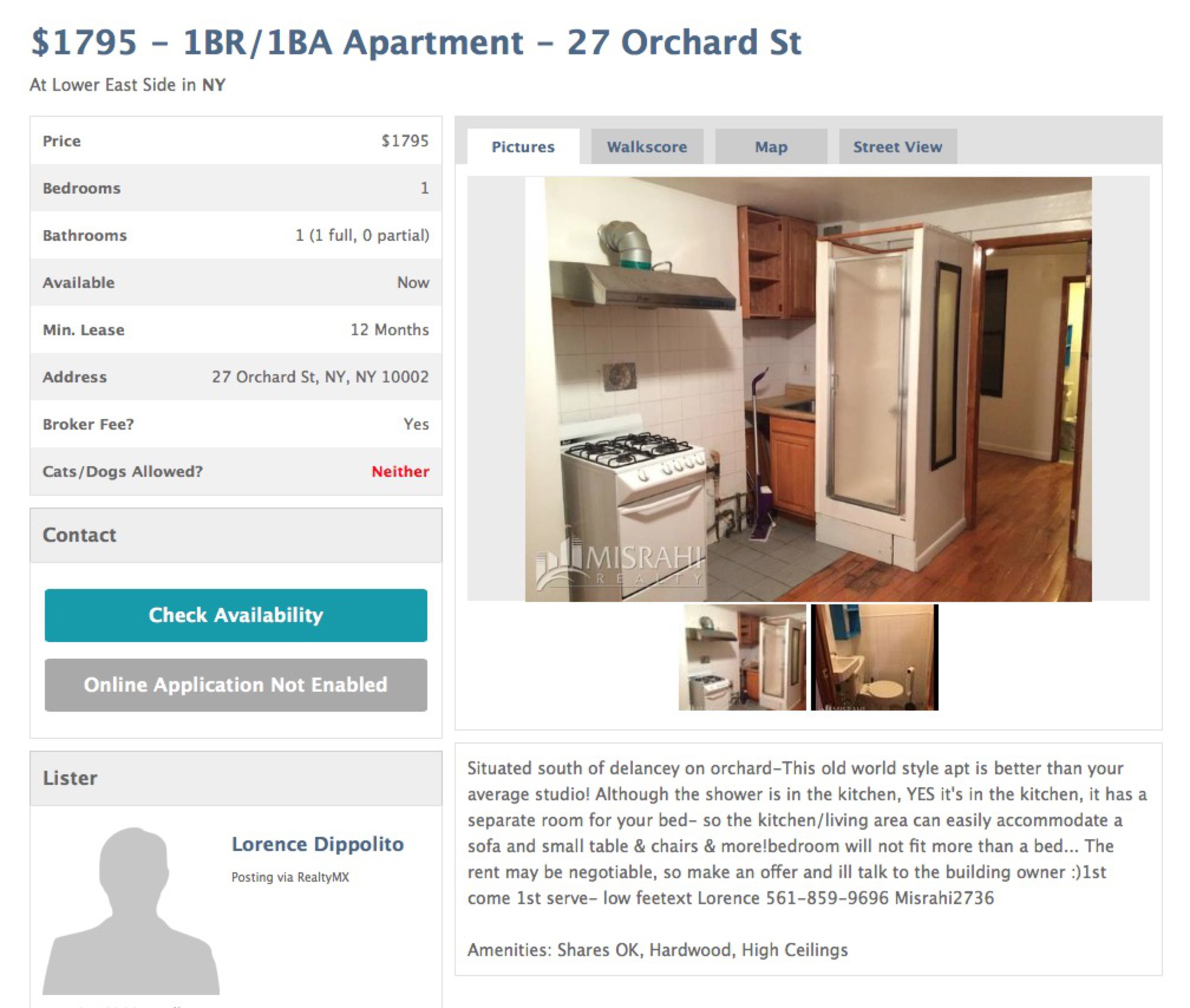 Only in NYC Could This Apartment With a Shower in the Kitchen Rent for 1,800 Viewing NYC