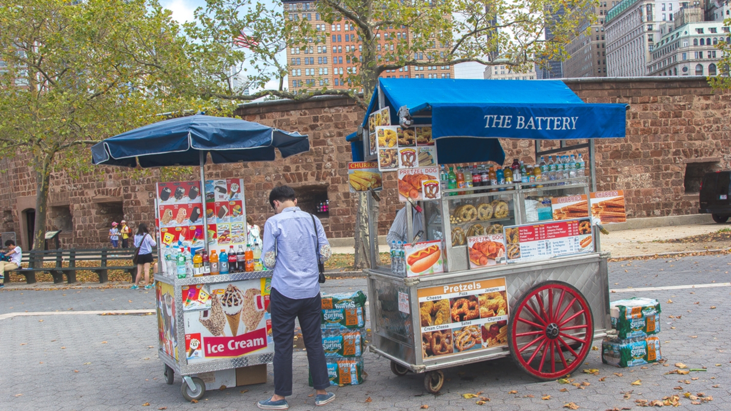 Byuing-Hot-Dog-At-Battery-Park