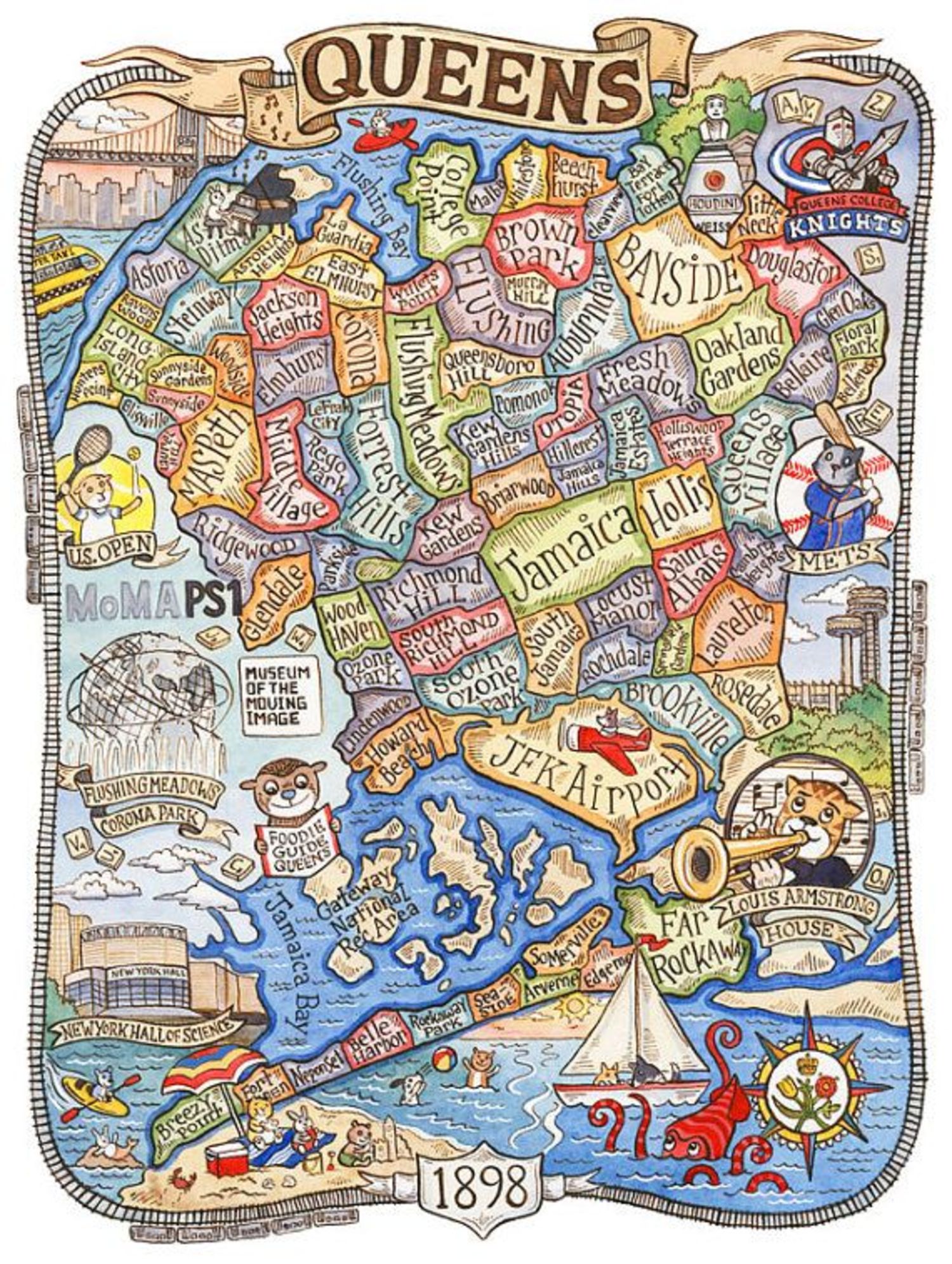 Map Of Queens Neighborhoods This Cartoonish Map Of Queens Actually Represents Local Neighborhoods  Pretty Well | Viewing Nyc