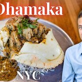 Eating at Dhamaka. One of the Most Popular Indian Restaurants in NYC