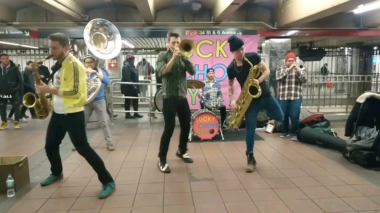 [VIDEO] Brass Buskers Lucky Chops Performing Inside Union Square Subway