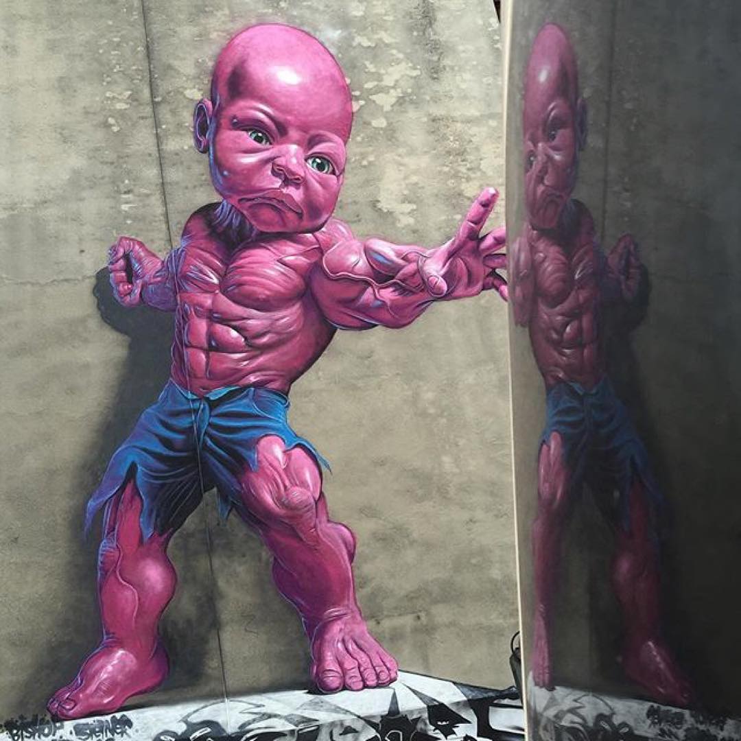 Ron English "Temper Tot", a new piece in Manhattan, New York City
