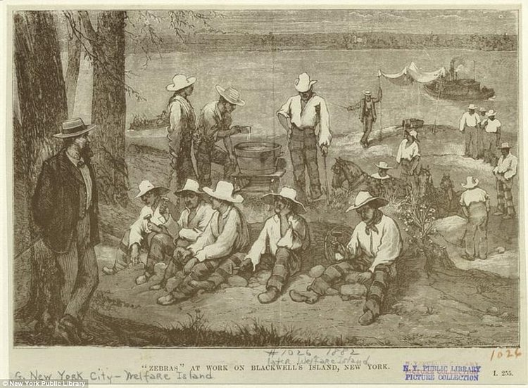 When prisoners were sent to Blackwell's Island, they worked in the quarry breaking up rocks 