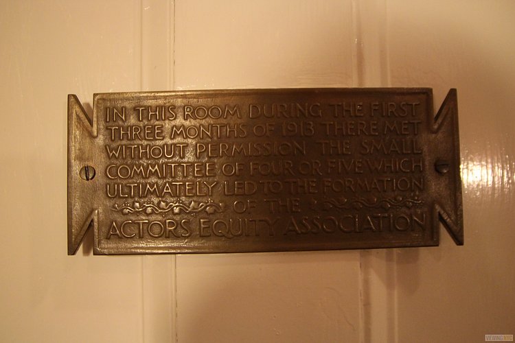 Actor's Equity Association Founding Plaque