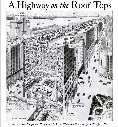 The 1920s Plan To Run A Highway Over Manhattan Rooftops