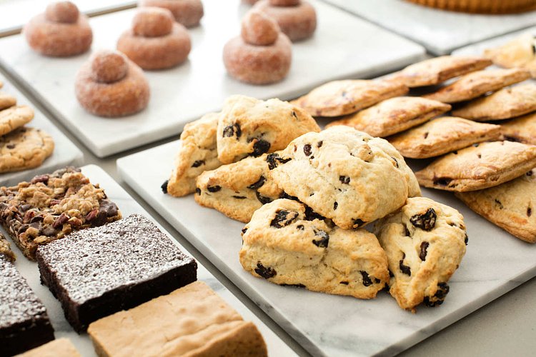 Bars, brownies, scones, doughnuts, and hand pies.