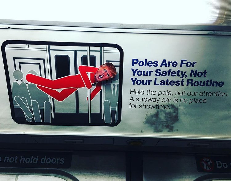 #newyorkcity #newyork #nyc #subway #mta #gofuckyourself #streetart #donaldtrump @realdonaldtrump @gothamist @gawker @huffingtonpost @foxnews @msnbc