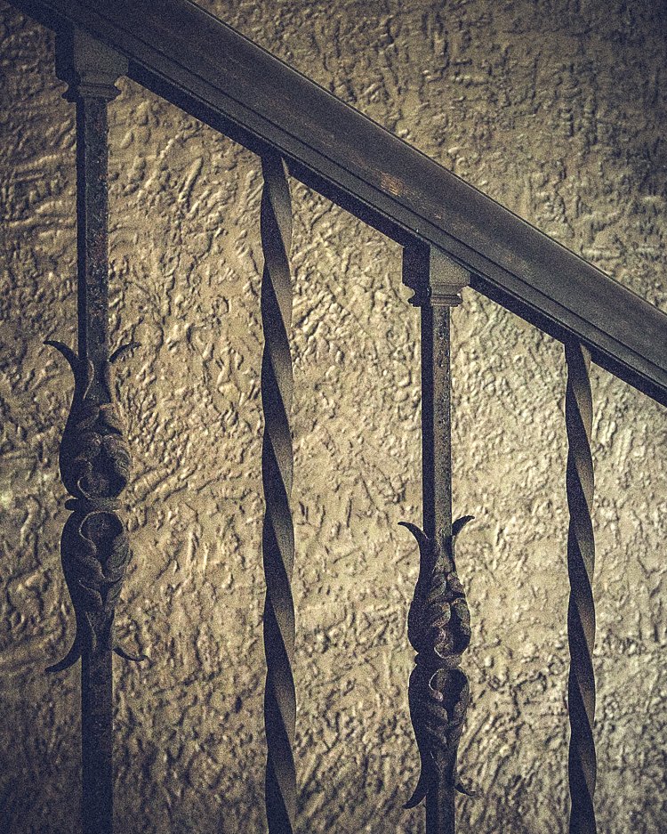 Wrought iron banisters in the balcony.