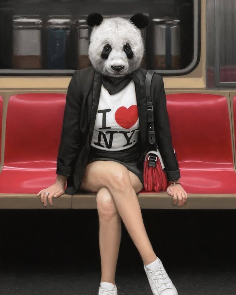 Here’s the last oil painting from my recent show in New York. I’m so excited that my friend who modeled for this panda is pregnant! Look for some mother-daughter panda paintings coming up in 2018! 🐼
