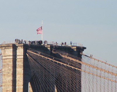 Crowd Atop Brooklyn Bridge Tower Yesterday Was For Police Drill