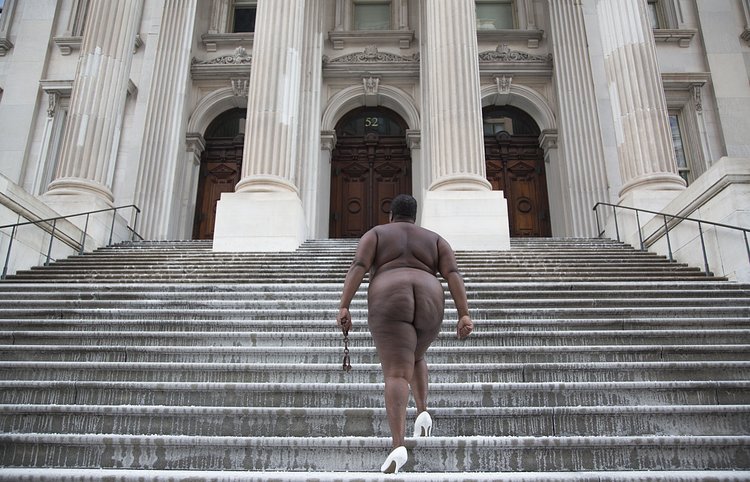 "Over My Dead Body" 2013 — New York City Hall, (built on top of the African Burial Ground)