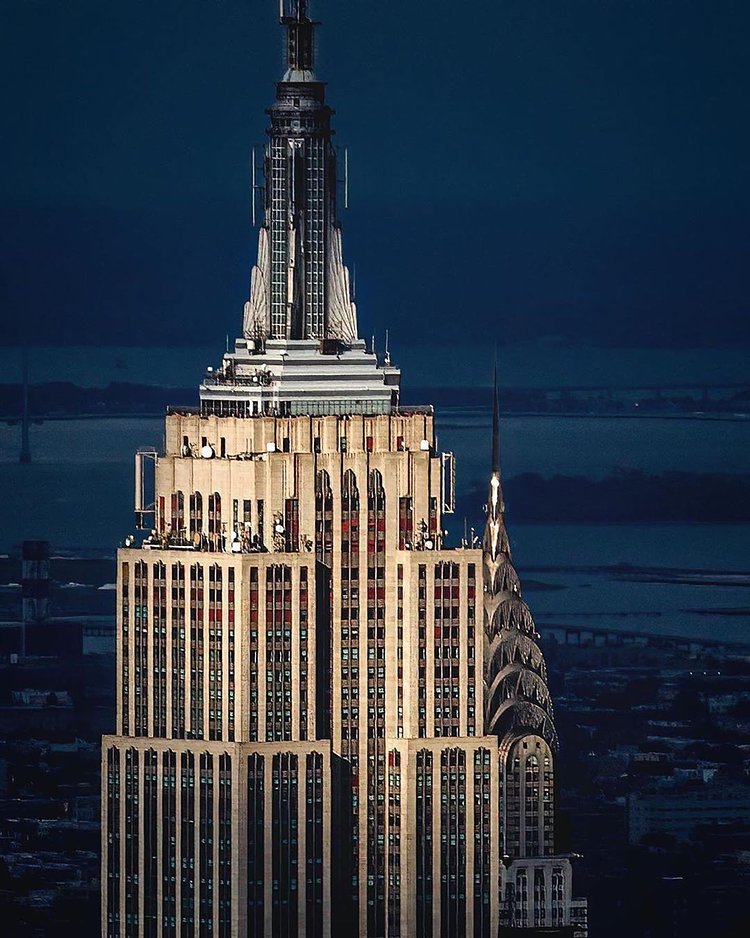 Empire State and Chrysler Buildings, Manhattan.
