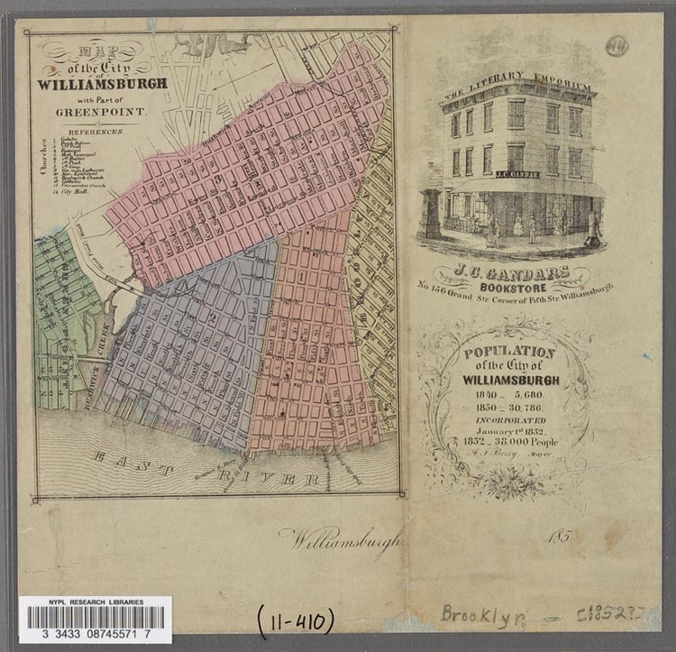 Map of the City of Williamsburg with part of Greenpoint (1852)