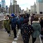 Riding a Citi Bike over the Brooklyn Bridge and dealing with pedestrians in bike lane - Highlights