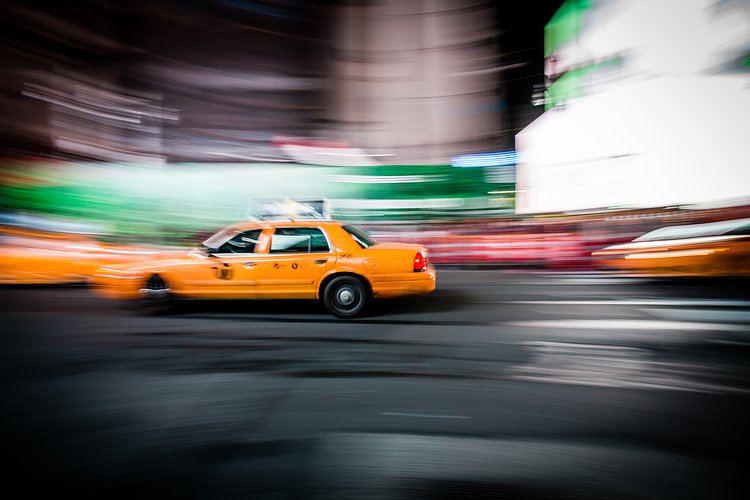 New York Taxi Cab at Night