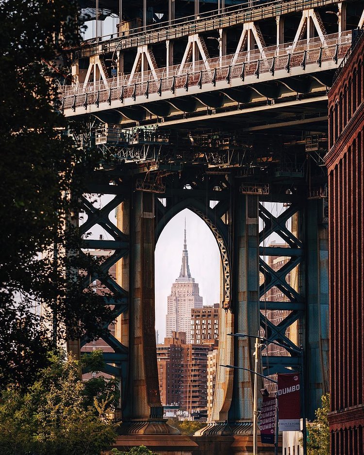 Empire State Building under the Manhattan Bridge, DUMBO, Brooklyn