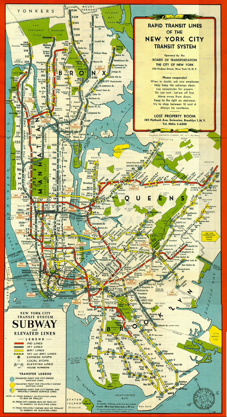 1948 NYC Subway Map