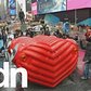 Huge musical heart sculpture beats in New York's Times Square