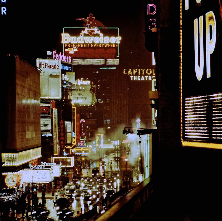1957 Times Square Lights.