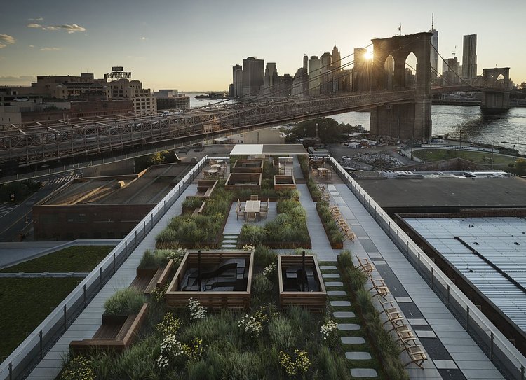 On top of the building is a fully landscaped, 6,000-square-foot roof deck.