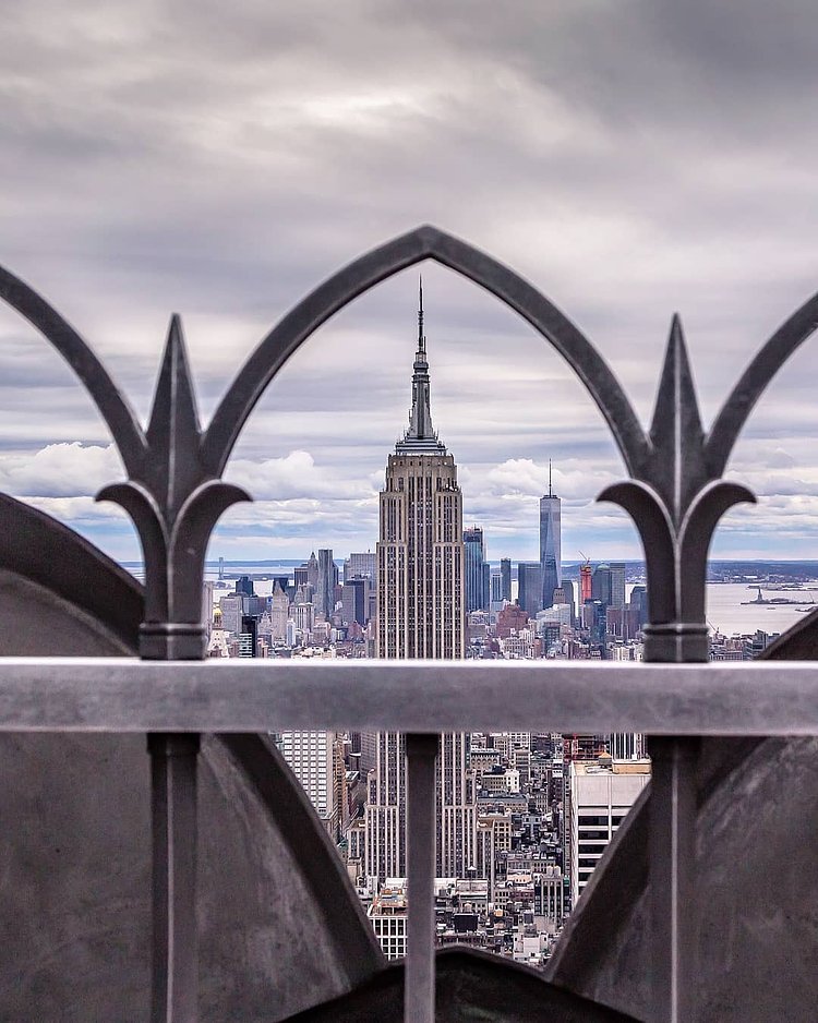 Empire State Building from Top of the Rock, Midtown, Manhattan