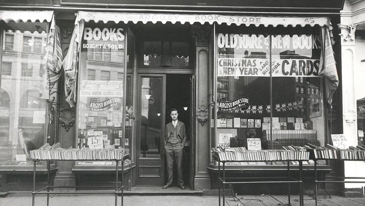 Original owner Louis Cohen opening the Argosy Bookstore in 1925