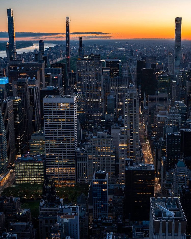 Sunrise from Empire State Building, Midtown, Manhattan