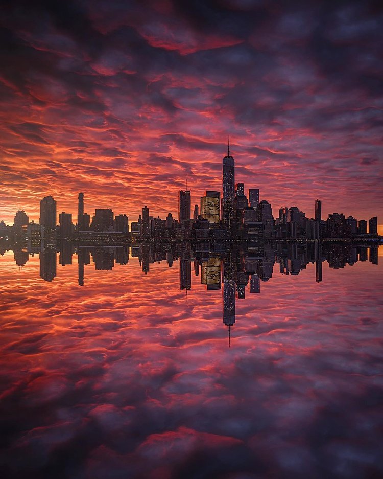 Lower Manhattan Sunrise from Lefrak Point Lighthouse