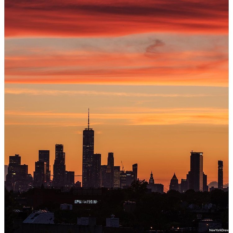 Sunset Over Manhattan Skyline