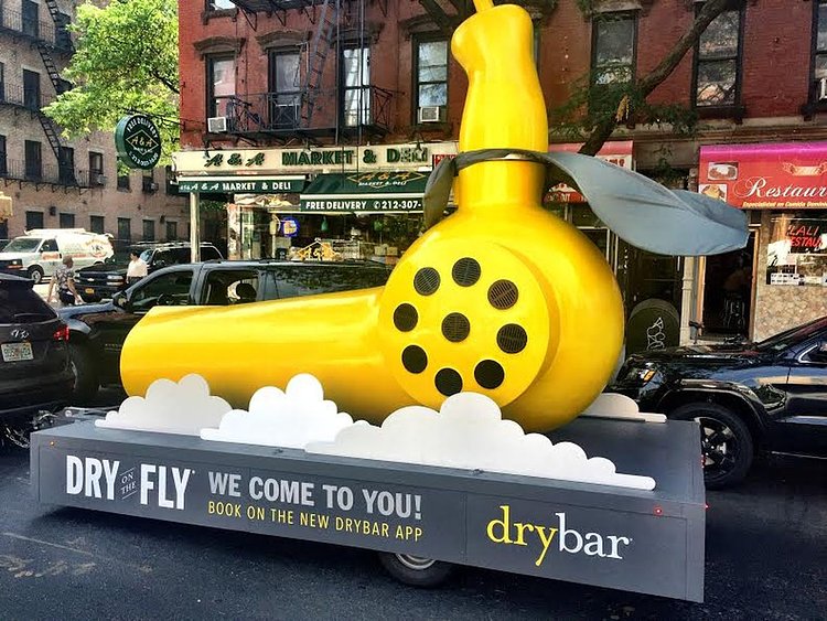 Watch Out for Drybar's Giant Yellow Blowdryers on the Street This Week