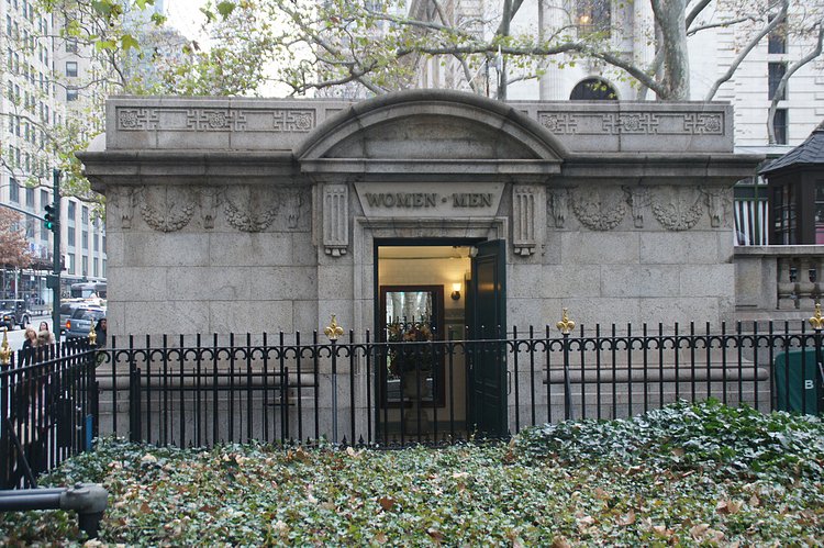 Public restrooms at Bryant Park