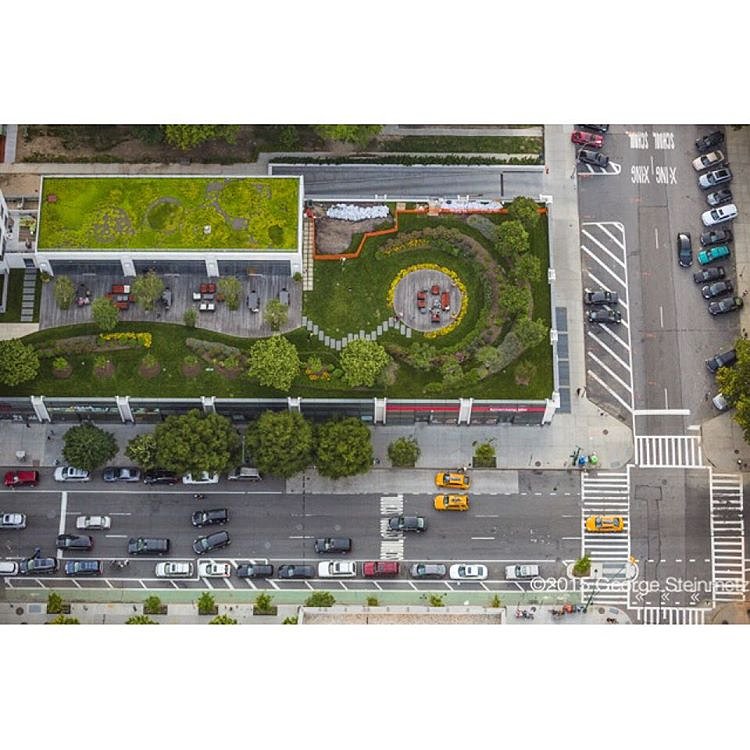 Photograph by George Steinmetz @geosteinmetz / @thephotosociety  There are many hidden worlds above the streets of New York City, like this rooftop oasis at Columbus Ave. and W100th St., which is part of a luxury apartment complex.