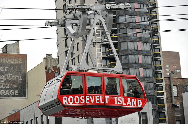 The Roosevelt Island tram is one way to get on and off the island. The island also has one subway stop 
