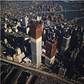 The World Trade Center beginning to rise over New York City in 1971
