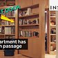 This apartment has a hidden passageway behind a bookcase