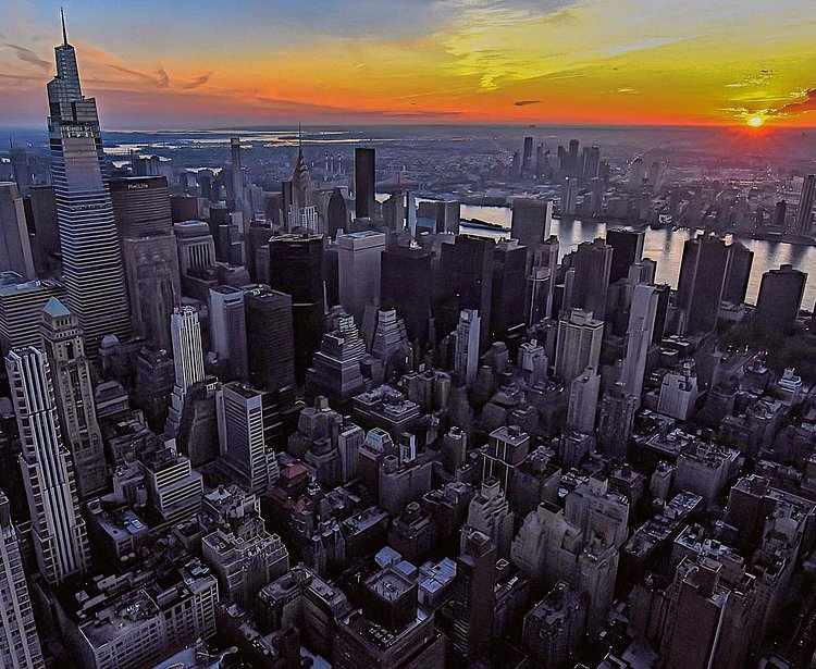 Sunrise from Empire State Building, Midtown, Manhattan