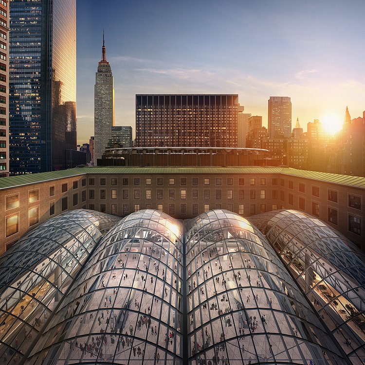 Beyond the complete overhaul of the existing structure, Cuomo’s $3 billion plan calls for the conversion of a former postal building across the street into a grand indoor plaza called “Moynihan Station” (named after the U.S. senator who first championed bringing travelers into the old edifice), which would connect to Penn Station via a pedestrian tunnel running beneath 33rd Street.