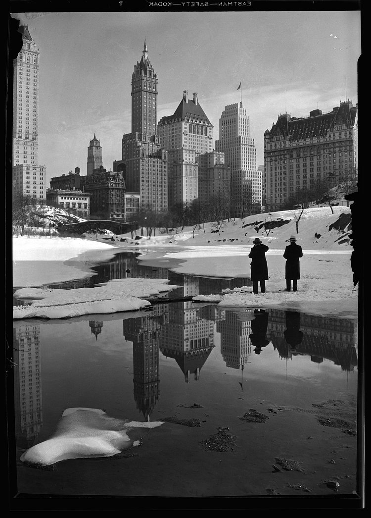 New York City view from Central Park in the Winter, 1933