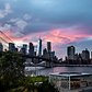 Sunset over Brooklyn Bridge Park and Lower Manhattan