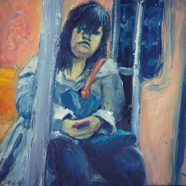 Longchamp face.
#nyc #ntrainuptown #subwayFashion