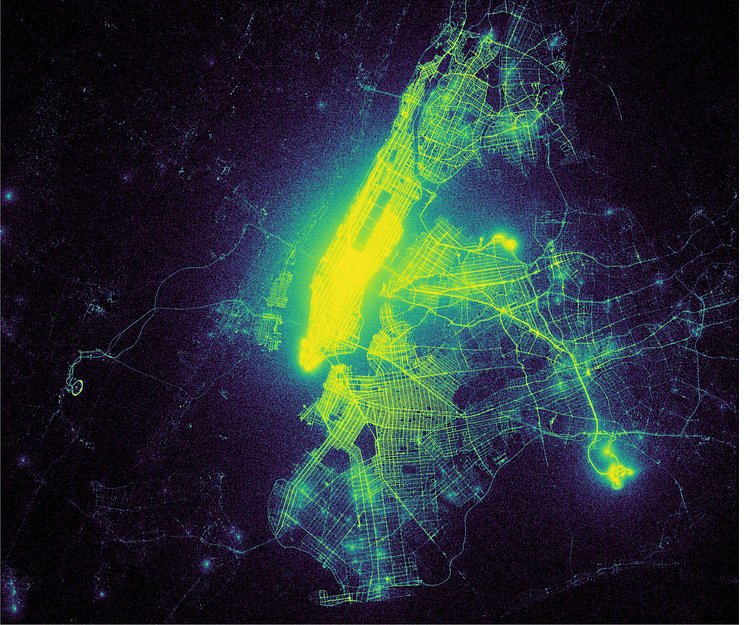 Taxi pickups map for NYC Metro Area