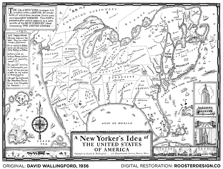 A New Yorker's Idea of the United States of America, 1938