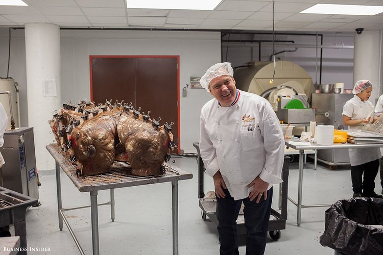 One of the most fun businesses in the complex is that of chocolatier Jacques Torres, who has eight chocolate stores around the city. Two years ago, he consolidated his chocolate manufacturing into this 40,000-square-foot space in the Terminal. Here, Torres showed us the chocolate turkeys his team was making for Thanksgiving.