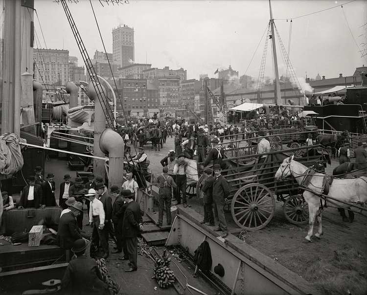 Banana docks, New York, ca.1890-1910