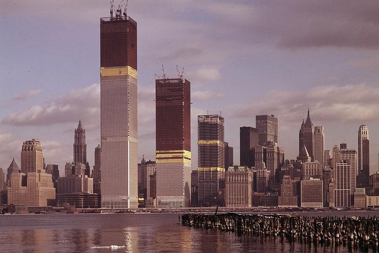 Construction of the Twin Towers, Manhattan, New York, 1970